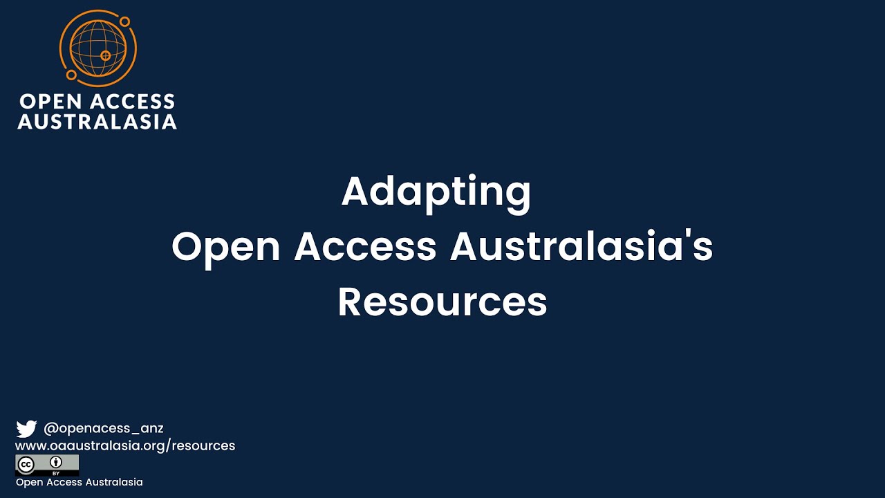 How to adapt Open Access Australasia's Resources