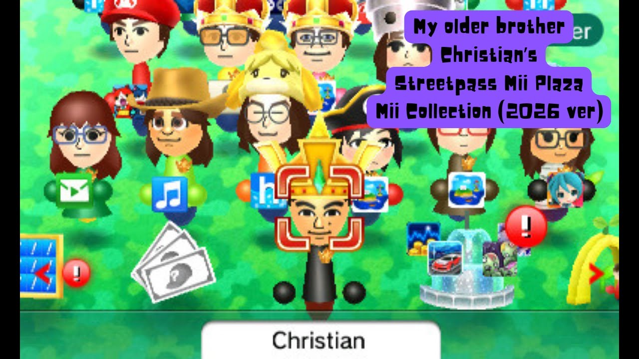 My Older Brother Christian's Nintendo 2DS Streetpass Mii Plaza Mii