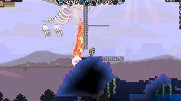 Starbound Beta - Defeating Bone Dragon Demo