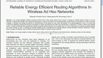 Energy Efficient Reliable Routing Considering Residual Energy in Wireless Ad Hoc Networks