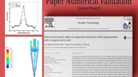 Hydrocyclone with a Tangent Circle Inlet CFD Simulation, Paper Numerical
