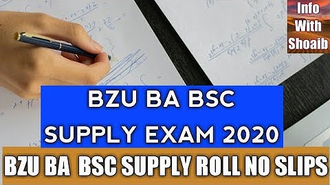 bzu ba bsc supply exam 2020 _ Roll No Slips Update