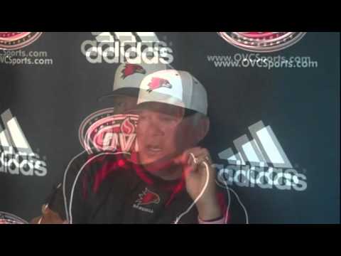 Southeast Missouri State head coach Mark Hogan and student-athletes Nick Harris, Trenton Moses and Jordan Underwood talk about their team's loss to Jacksonville State on the second day of the 2011 OVC Baseball Championship.