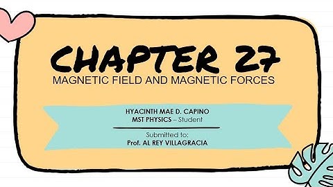 (PHY567M) Chapter 27 - Magnetic Field and Magnetic Forces