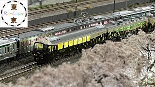 ＜Nゲージ＞485系ジパングとE721系+701系、EH500牽引の東北貨物　Modellbahn Spur N Model Railroad Diorama 鉄道模型