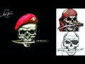 Skull with a knife tattoo //  skull tattoo with pen // how to draw a skull tattoo