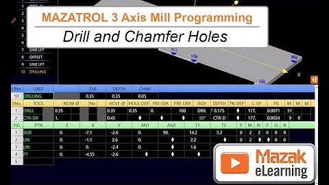 MAZATROL Programming Briefs - Drill and Chamfer Holes