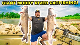 GIANT Muddy River CATFISHING Challenge!!! (Catch Clean Cook)