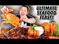 MUKBANG SEAFOOD BOIL 먹방 DUNGENESS CRAB + GIANT SHRIMP + CRAWFISH + MUSSELS EATING SHOW!