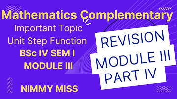 FOURTH SEM MATHEMATICS BSc COMPLEMENTARY MODULE III PART IV #calicutuniversity#4thsememster