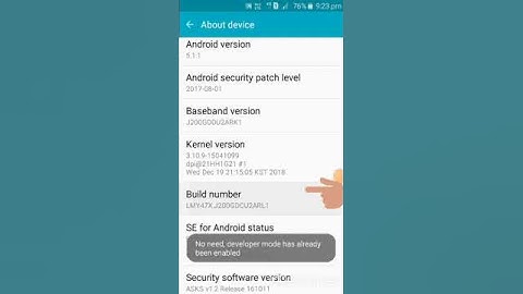 Galaxy j2 main developer option ko enable kaisay karray