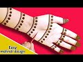 full hand gol tikki,dot mehndi design - easy full hand dulhan mehndi design - front hand bridal desi