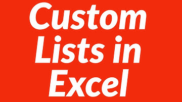 Custom Lists in Excel 2003, MS Excel 2007 & 2010