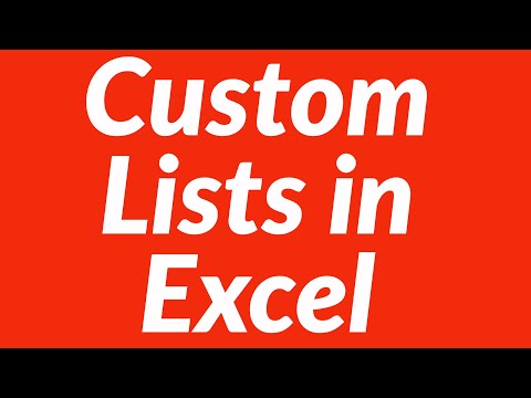 Custom Lists in Excel 2003, MS Excel 2007 & 2010