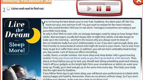 Excel 7 module 8 p88 Live the Dream! Sleep more text ver