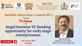 RGCMS Presents webinar on Angel Investor &amp; VC Funding Opportunities for Early-Stage Entrepreneurs.