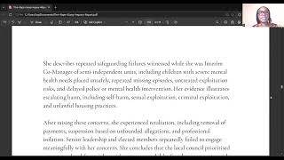 Whistle Blowers from the Rape gang Enquiry Report Part 1