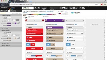 The jQueryMobile Theme Roller