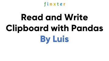 Read and Write Clipboard with Pandas