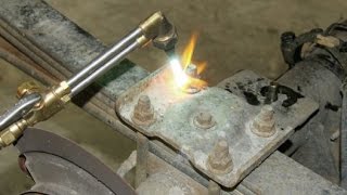 Cutting of bolts and nuts oxy acetylene cutting torch