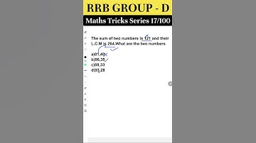 #17 RRB Group-D maths tricks series 2025 #railway #groupd #rrb_group_d #lcm #lcm_and_hcf