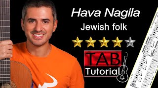 Video thumbnail of "Hava Nagila | Classical Guitar Tutorial + Sheet and Tab | fingerstyle"