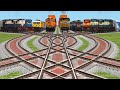 EIGHT INDIAN RAILGADI CROSSING AT DAIMOND RAILROAD TRACKS RISKY RAILROAD TRICKS @NTG _/train world4