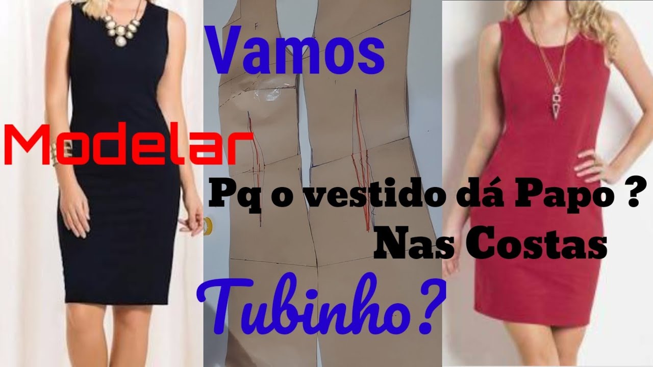 DIY Como Resolver Papo nas Costas de Vestido Tubinho_Costura fácil para iniciantes Gisleide Novelo