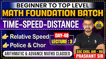 Math Foundation Batch | Beginner To Top Level |Time, Speed and Distance Class-4 | Prashant Sir |