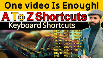 A To Z Keyboard shortcut keys | Keyboard Shortcuts in MS Word Urdu/Hindi 2024