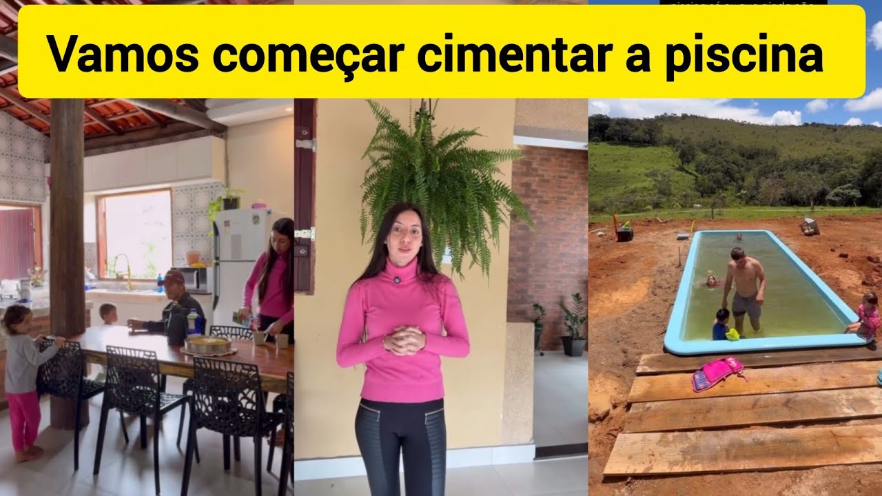 SARA KELLEN VAI COMEÇAR CIMENTAR AO REDOR DA PISCINA 