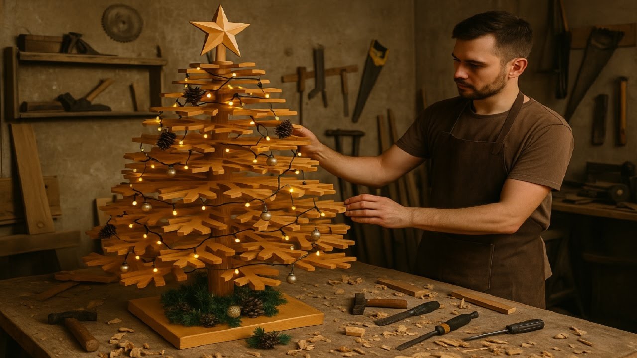 Instructions on How to Make a Beautiful Wooden Christmas Tree Easily ...