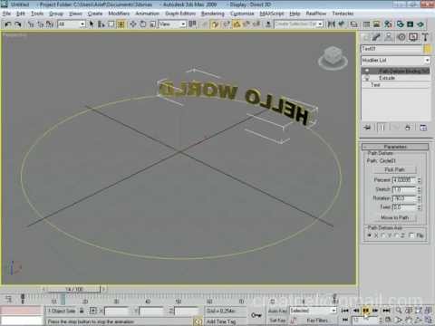 Text Motion Along the Path Tutorial using 3ds max