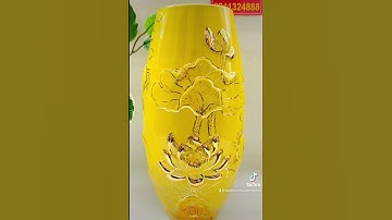 LỤC BÌNH GỐM CÁ CHÉP HOA SEN VẼ VÀNG - SIÊU THỊ BẢO KHÁNH 0911324888