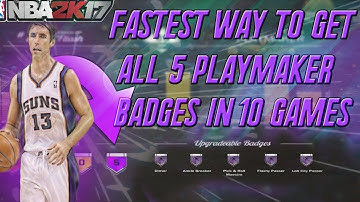 NBA 2K17 FASTEST Way TO GET ALL 5 BADGES for Playmaker & Point Forward, ALL HOF BADGES + Grand Badge
