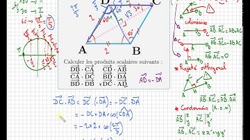 Savoir calculer un produit scalaire avec la formule du cosinus • exercice première spécialité maths