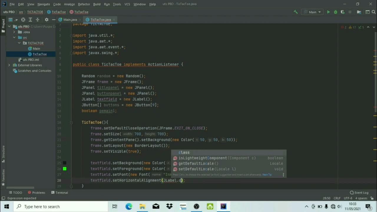 Java Tutorial || Membuat game TIC-TAC-TOE menggunakan IntelliJ IDEA ...