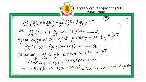 Partial Differential  Equation (L1) by Seema Garg | Arya College