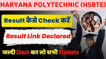 Haryana Polytechnic Semester Exam Result Update// Hsbte Semester Exam Result Link