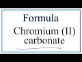 Chemical Properties of Carbonate and Chromium