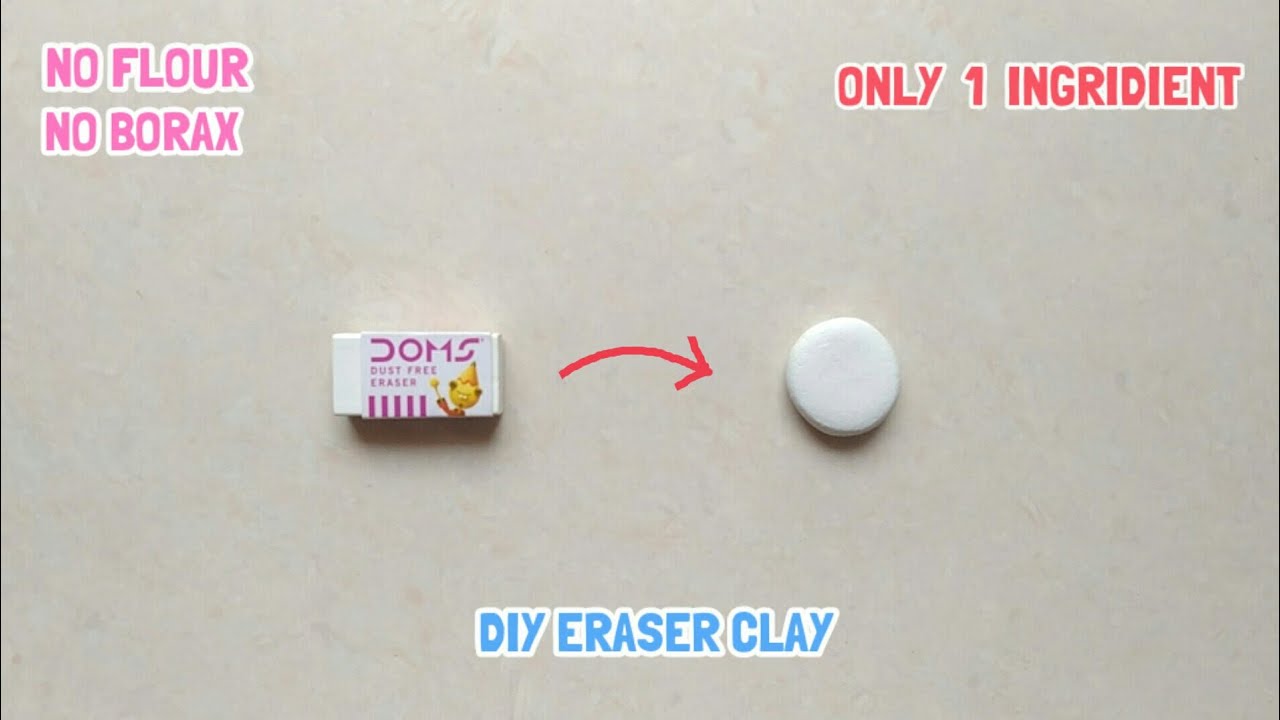 How To Make Clay By Eraser 😱 DIY SOFT ERASER CLAY !! 🔥Easy Clay at Home  🚫NO Flour Homemade Clay 😱 