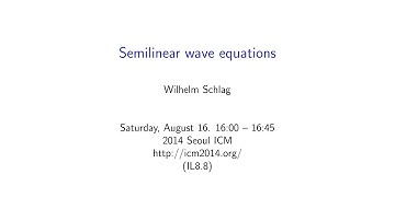 ICM2014 VideoSeries IL8.8: Wilhelm Schlag on Aug16Sat