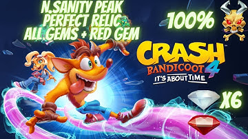 CRASH BANDICOOT 4 - 100% WALKTHROUGH - N.SANITY PEAK - ALL GEMS, PERFECT RELIC, NO DEATHS, RED GEM
