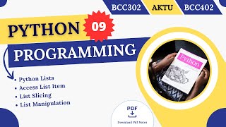 Python Lists Data Type | Access List Item | List Slicing | List Manipulation | AKTU