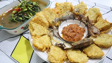 Kangkung Terasi dan Tempe dan Ikan Asin Goreng