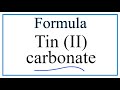 Tin and Carbonate Compounds Concepts