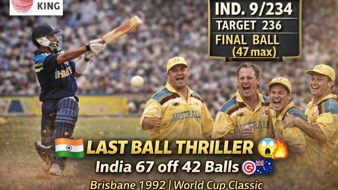 Захватывающий матч на последнем мяче | Индия набрала 67 очков за 42 мяча против Австралии в Брисб...