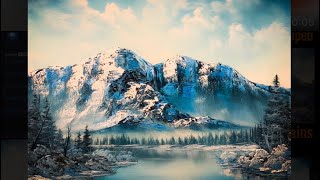 Painting Snow Capped Rocky Mountains Using 3 Colors | Paintings By Justin