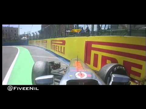 Pastor Maldonado And Lewis Hamilton crash Valencia 2012