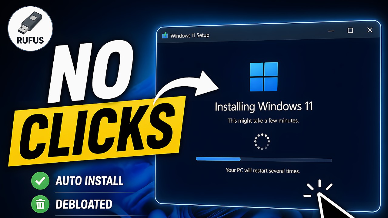 Auto Install + Debloated Windows 11 (Rufus New Feature) - YouTube